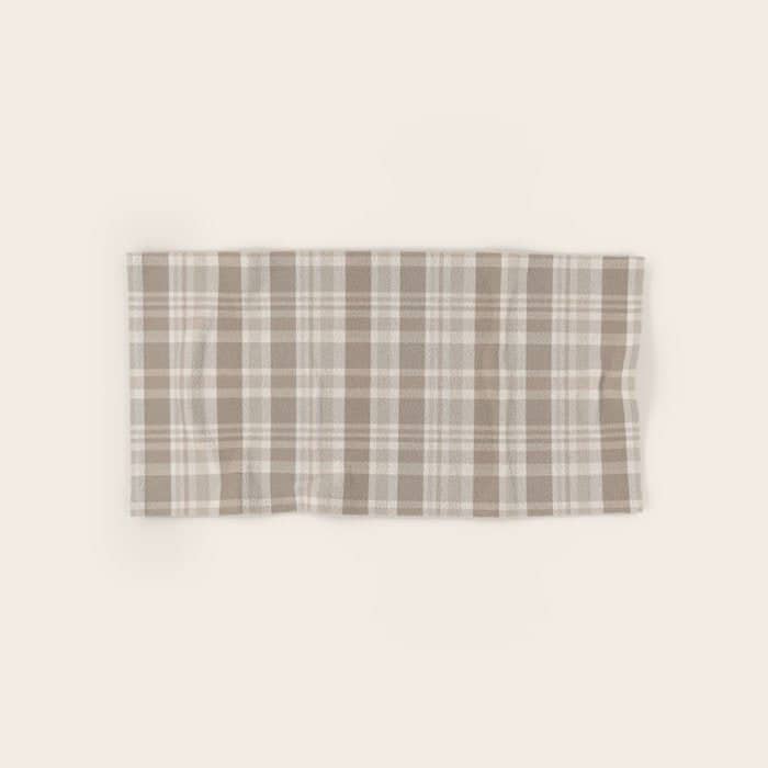 Checkered, Plaid Prints, Warm Brown Bath Towel
