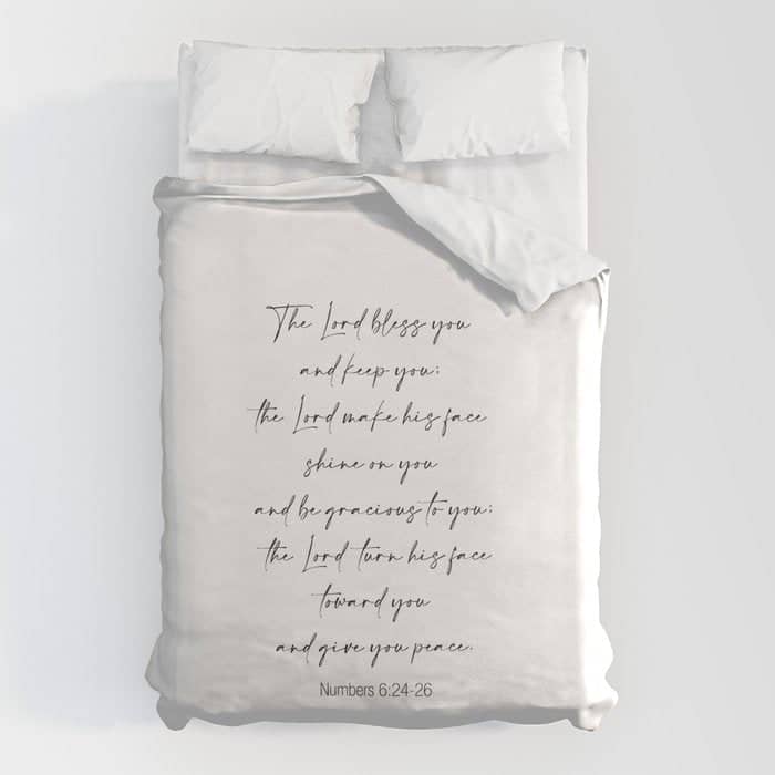 The Lord Bless You  - Numbers 6:24-26 Duvet Cover