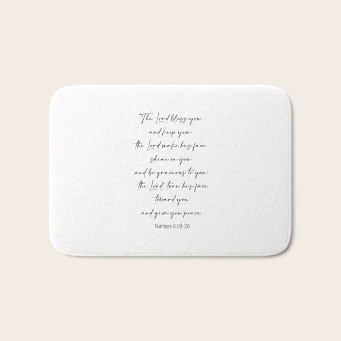 The Lord Bless You  - Numbers 6:24-26 Bath Mat