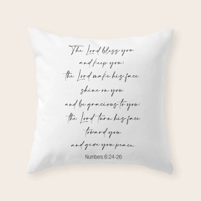 The Lord Bless You  - Numbers 6:24-26 Throw Pillow