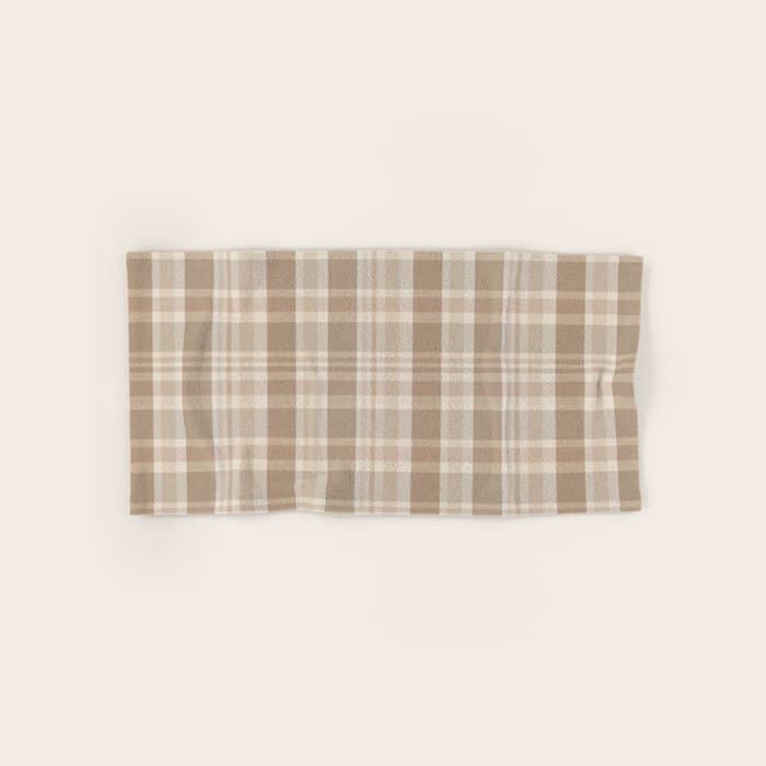 Plaid Prints, Brown And Beige Bath Towel