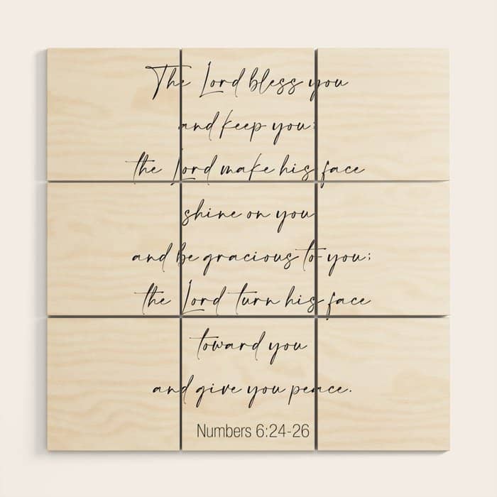 The Lord Bless You  - Numbers 6:24-26 Wood Wall Art