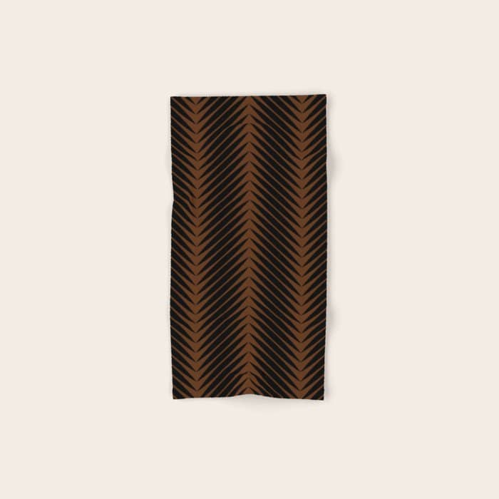 Palm Leaf Pattern - Dark Earthy Bath Towel