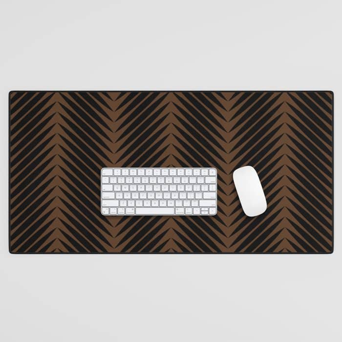 Palm Leaf Pattern - Dark Earthy Desk Mat