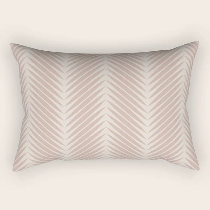 Palm Leaf Pattern - Neutral Beige Rectangular Pillow