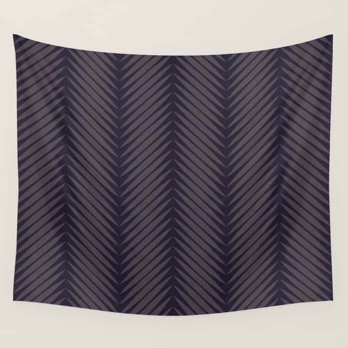 Palm Leaf Pattern - Midnight Wall Tapestry