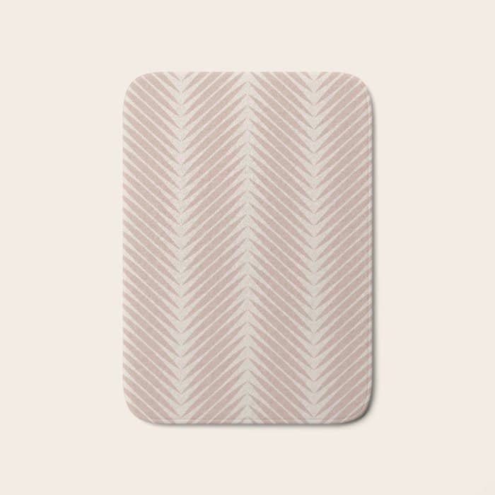 Palm Leaf Pattern - Neutral Beige Bath Mat