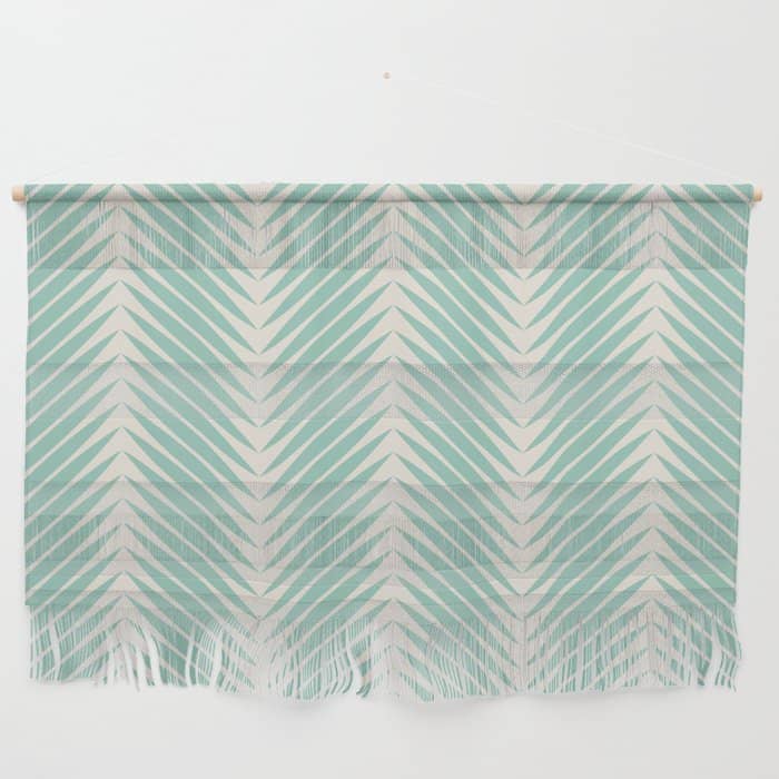 Palm Leaf Pattern - Turquoise Wall Hanging