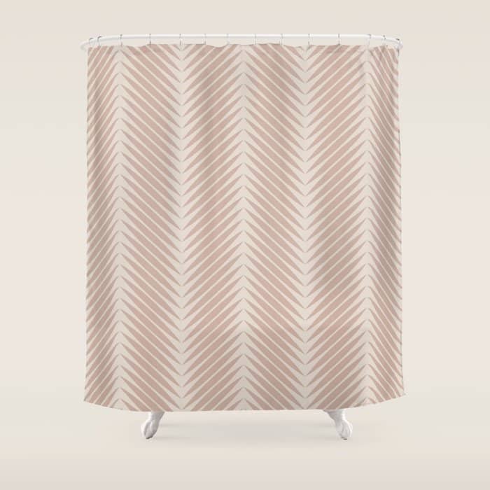 Palm Leaf Pattern - Neutral Beige Shower Curtain