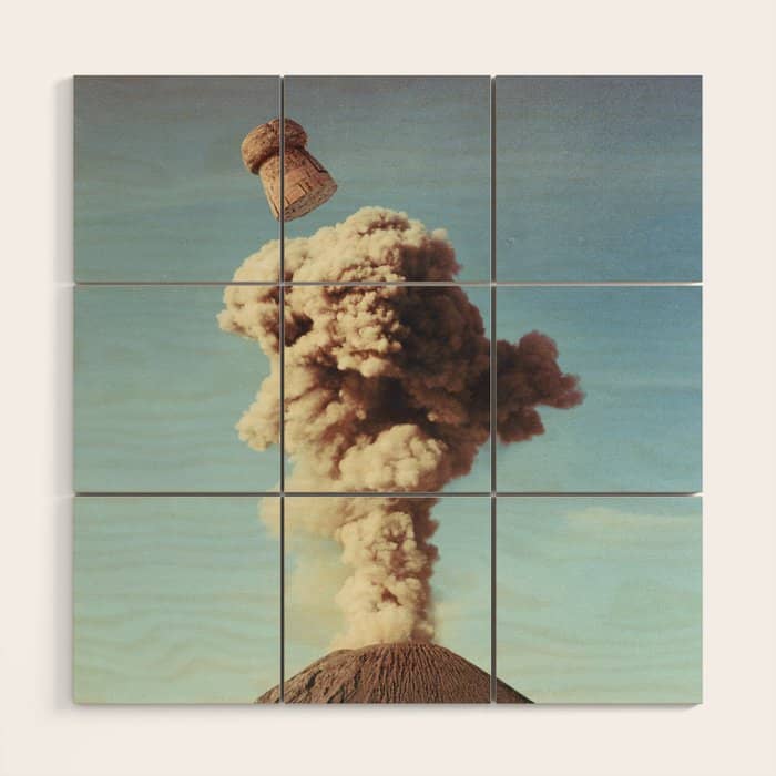 Volcanic Pop - Champagne Party Wood Wall Art