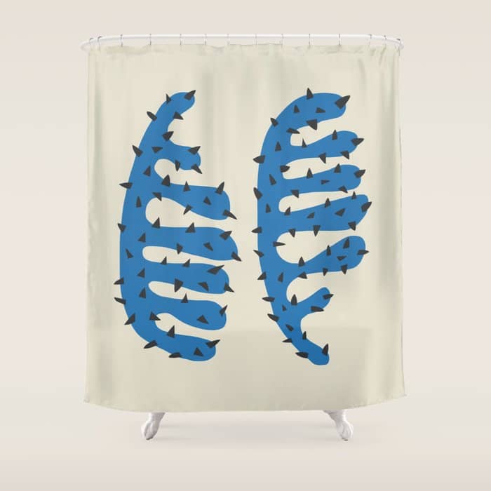 Matisse Inspired Blue Shape Shower Curtain