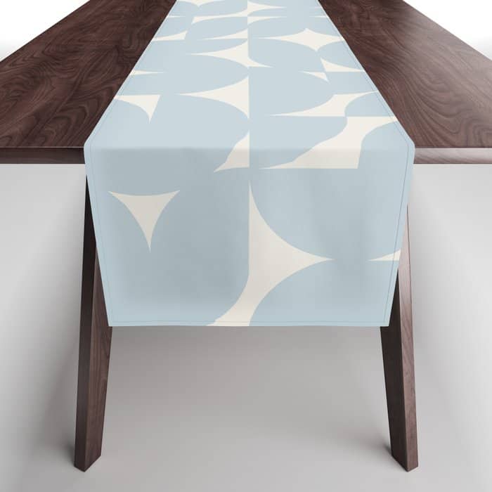Contemporary Geometric Shapes - Soft Blue Table Runner