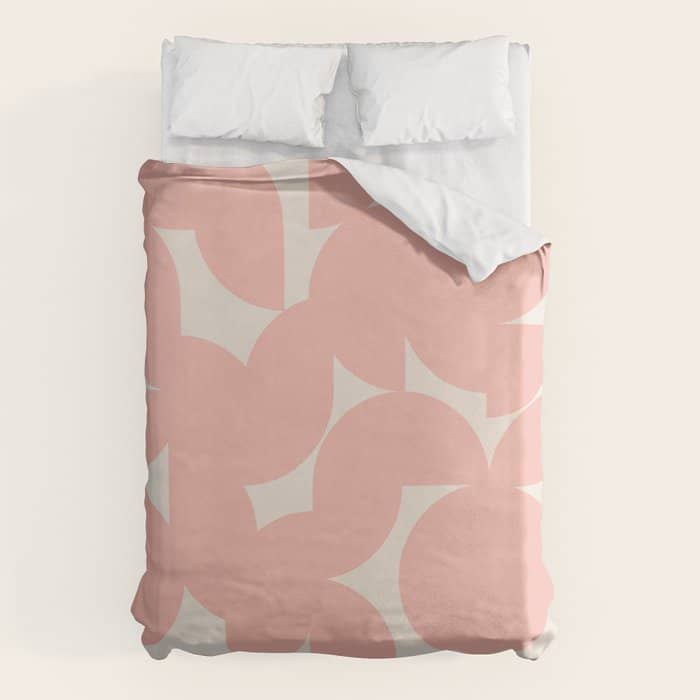Contemporary Geometric Shapes - Soft Pink Duvet Cover