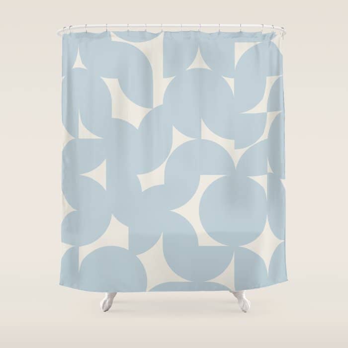 Contemporary Geometric Shapes - Soft Blue Shower Curtain