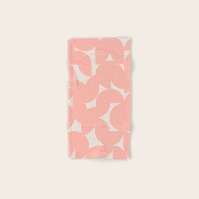 Contemporary Geometric Shapes - Soft Pink Bath Towel