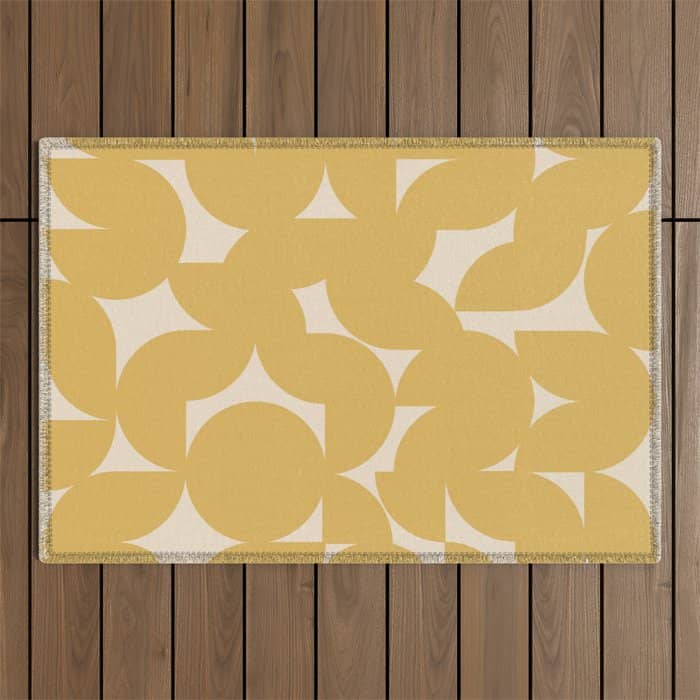 Contemporary Geometric Shapes - Orange Outdoor Rug