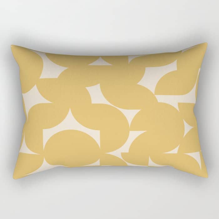 Contemporary Geometric Shapes - Orange Rectangular Pillow