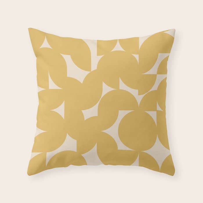 Contemporary Geometric Shapes - Orange Throw Pillow