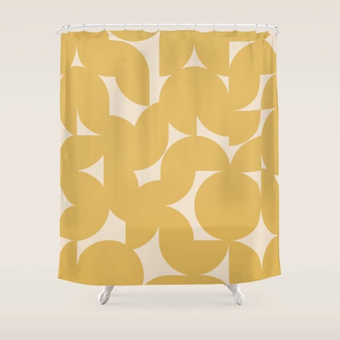 Contemporary Geometric Shapes - Orange Shower Curtain