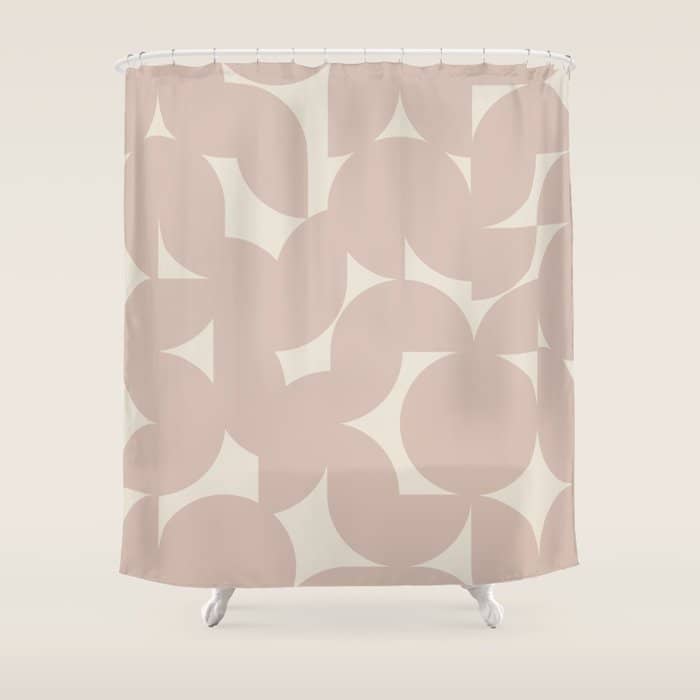 Contemporary Geometric Shapes - Natural Neutral Shower Curtain
