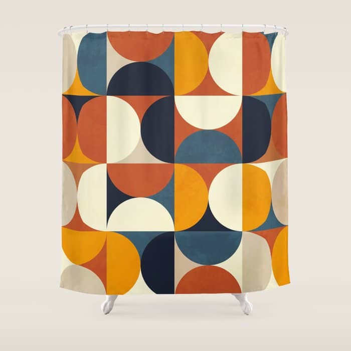 Mid Century Abstract Shapes Fall Winter 3 Shower Curtain