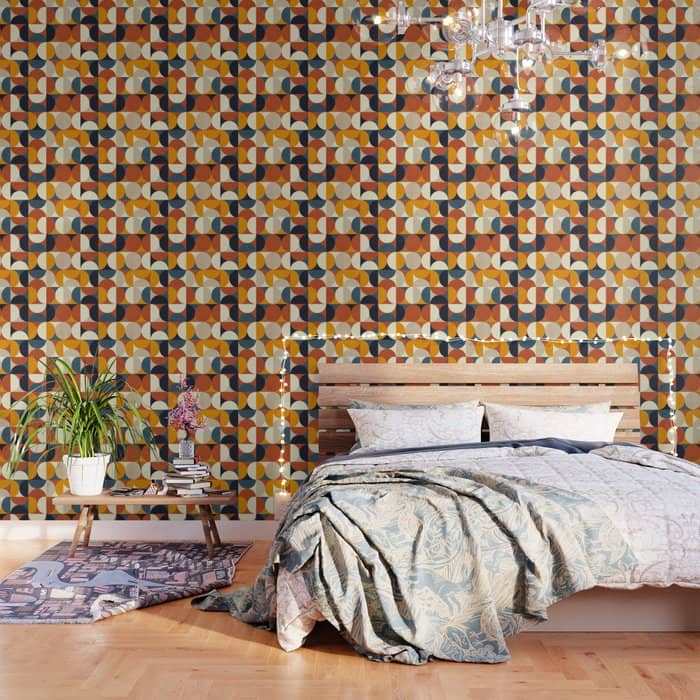 Mid Century Abstract Shapes Fall Winter 3 Wallpaper