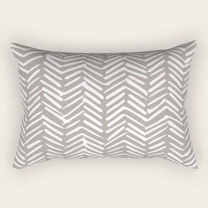 Abstract Herringbone Pattern, Rustic, Light Brown Rectangular Pillow