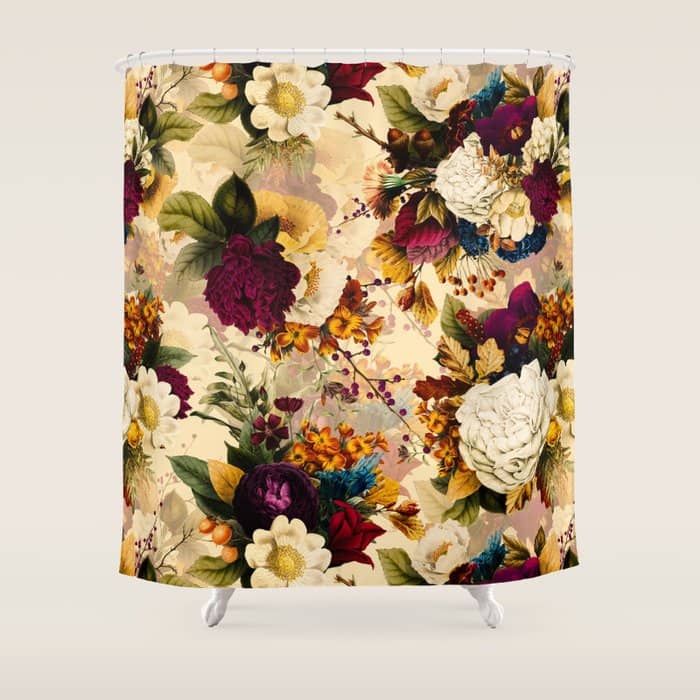 Vintage & Shabby Chic -  Nostalgic Winter Florals Pattern Shower Curtain