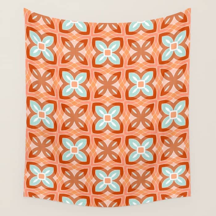 Moroccan Tile - Daisy Chain Wall Tapestry