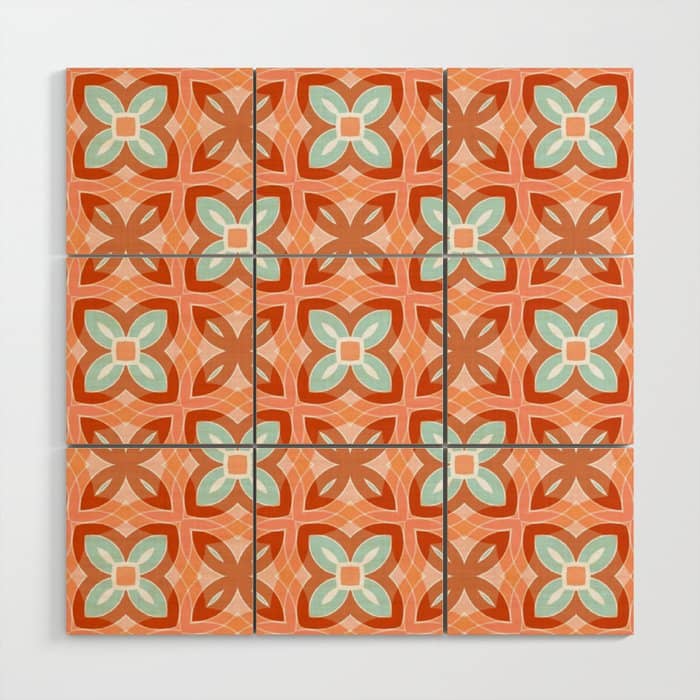 Moroccan Tile - Daisy Chain Wood Wall Art