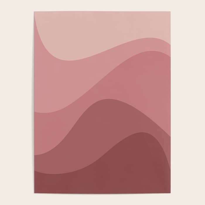 Abstract Color Waves - Pink Tones Poster