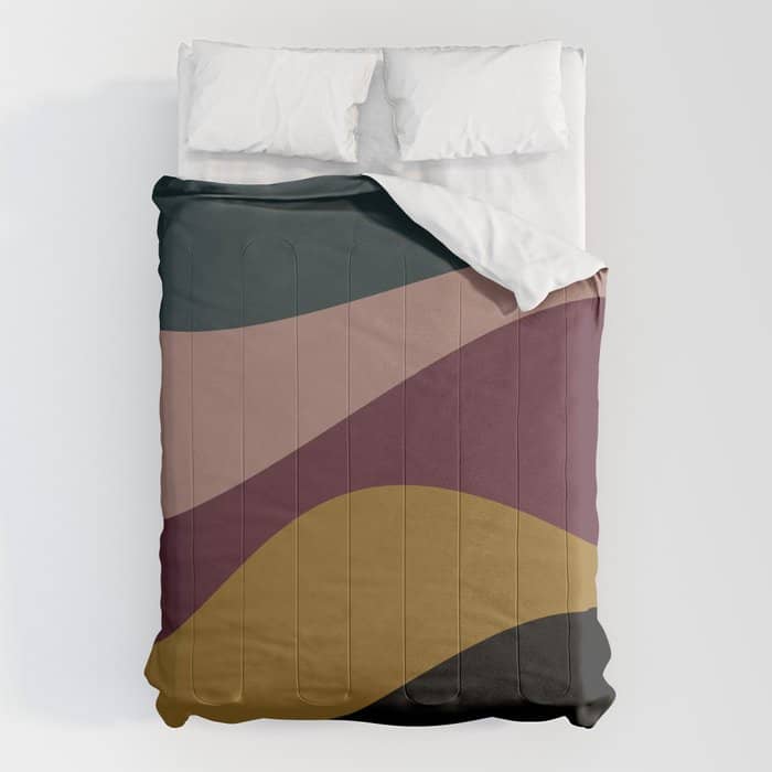Abstract Color Waves - Bold Retro Comforter