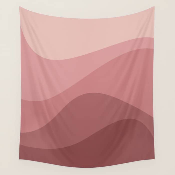 Abstract Color Waves - Pink Tones Wall Tapestry