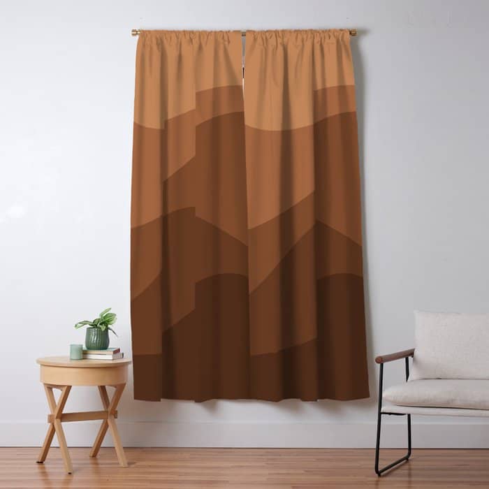 Abstract Color Waves - Desert Tones Window Curtain