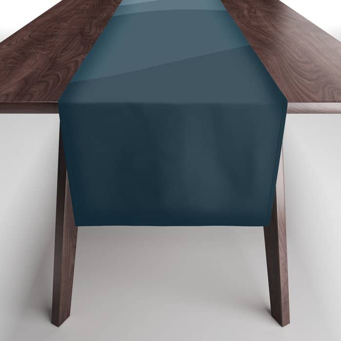 Abstract Color Waves - Blue Tones Table Runner