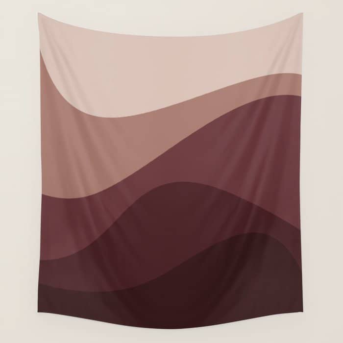 Abstract Color Waves Vi Neutral Red Tones Wall Tapestry