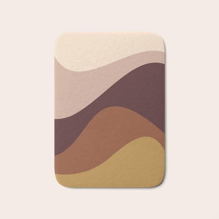 Abstract Color Waves Iii Desert Tones Bath Mat