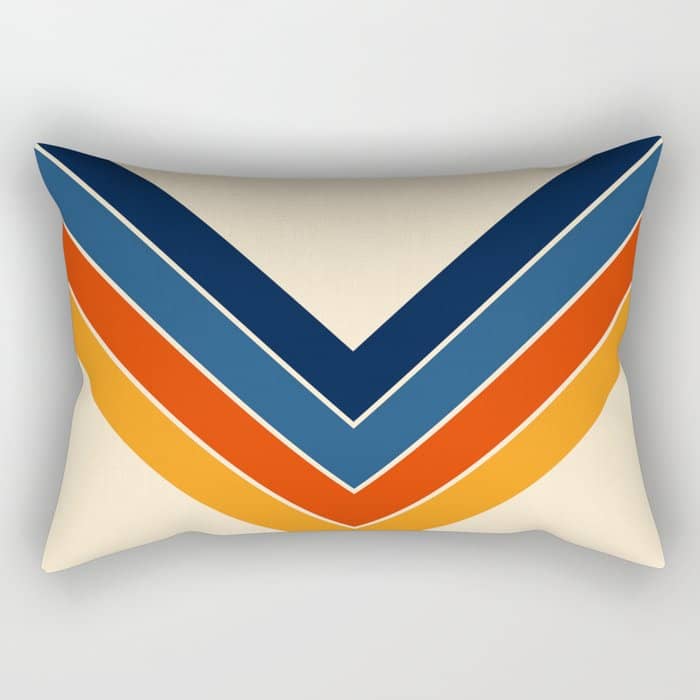 Colorful V Shape Retro Stripes Chilseongsin Rectangular Pillow