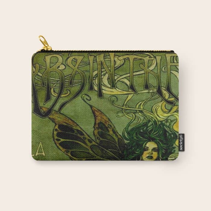 Vintage Parisian Green Fairy Absinthe Alcoholic Aperitif Advertisement Poster Carry All Pouch