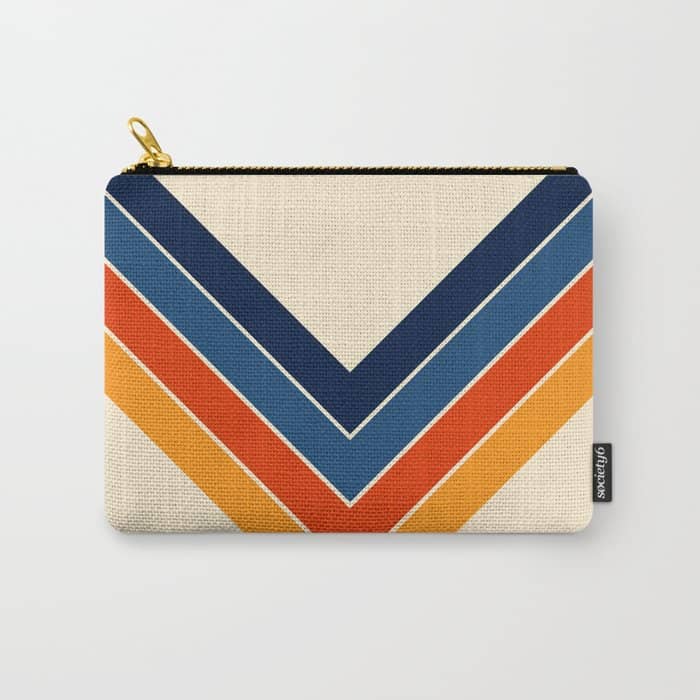 Colorful V Shape Retro Stripes Chilseongsin Carry All Pouch