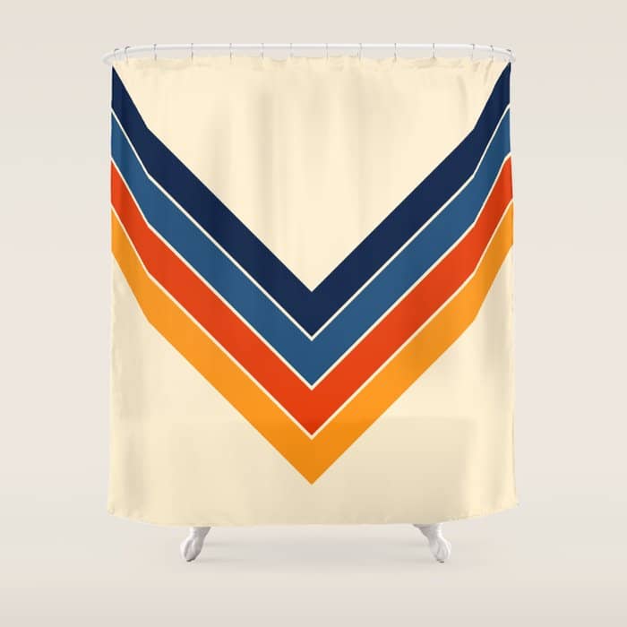 Colorful V Shape Retro Stripes Chilseongsin Shower Curtain
