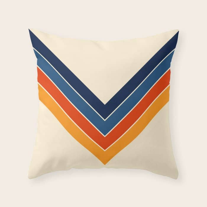 Colorful V Shape Retro Stripes Chilseongsin Throw Pillow