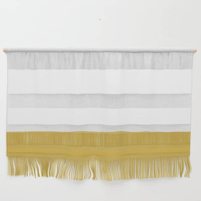 Mustard Yellow And White Solid Color Block Wall Hanging