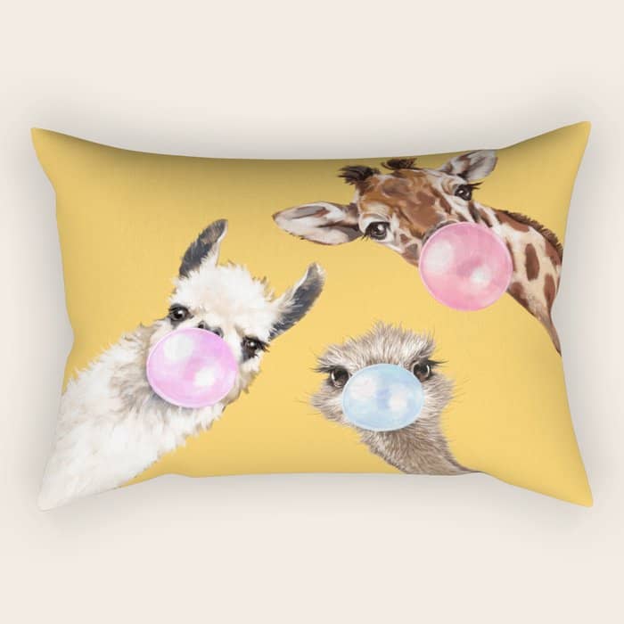 Bubble Gum Gang In Yellow Rectangular Pillow