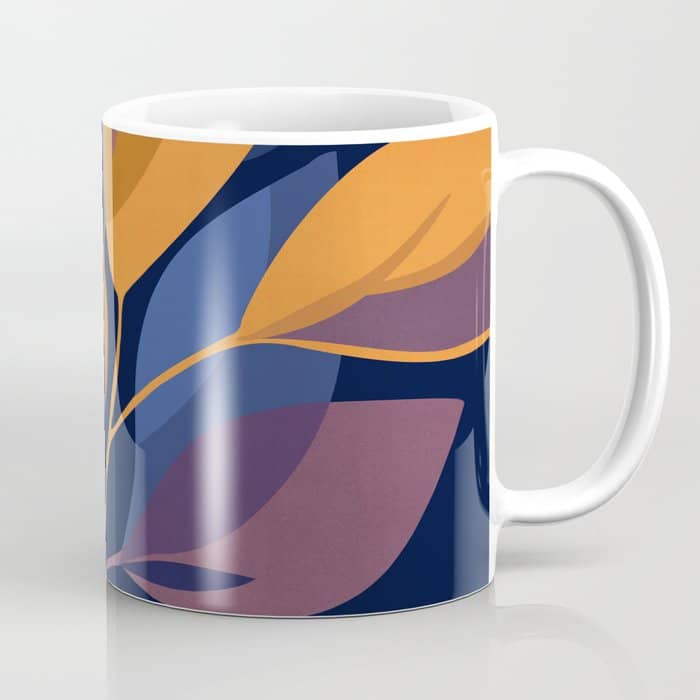 Scorpio Dark Abstract Botanical Coffee Mug