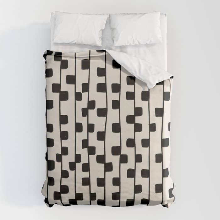 Squares / Black & White Pattern Duvet Cover