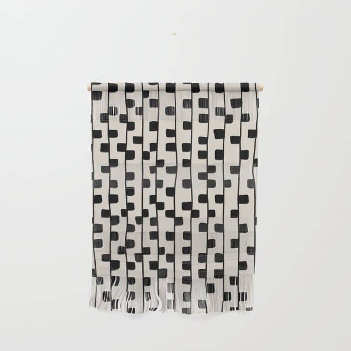 Squares / Black & White Pattern Wall Hanging