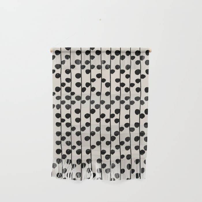 Dots / Black & White Pattern Wall Hanging