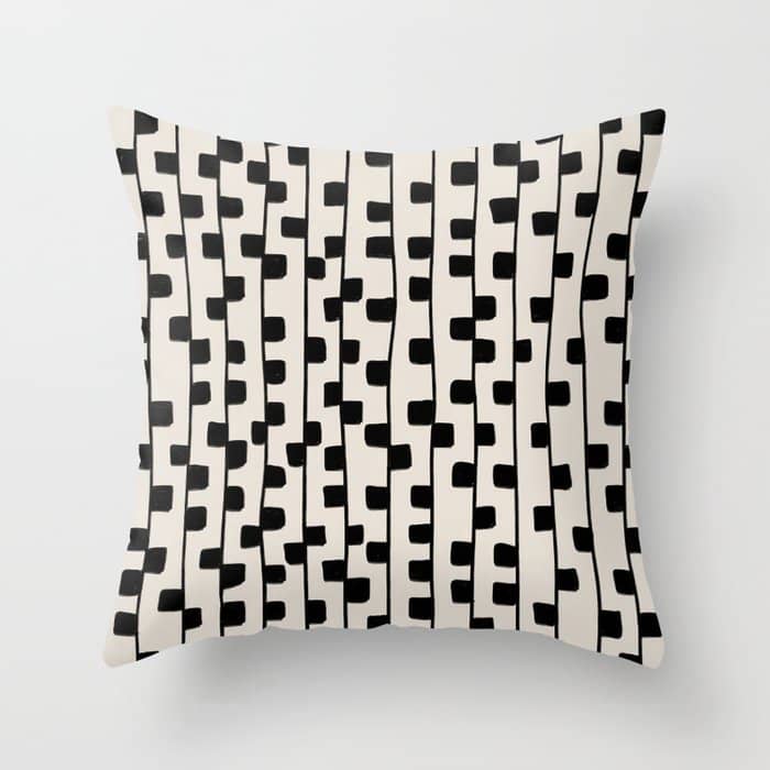 Squares / Black & White Pattern Throw Pillow