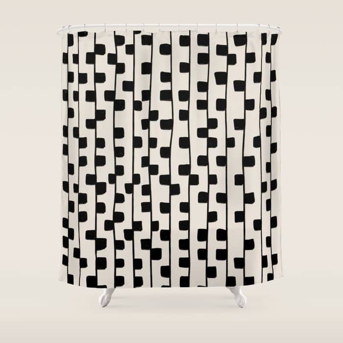 Squares / Black & White Pattern Shower Curtain